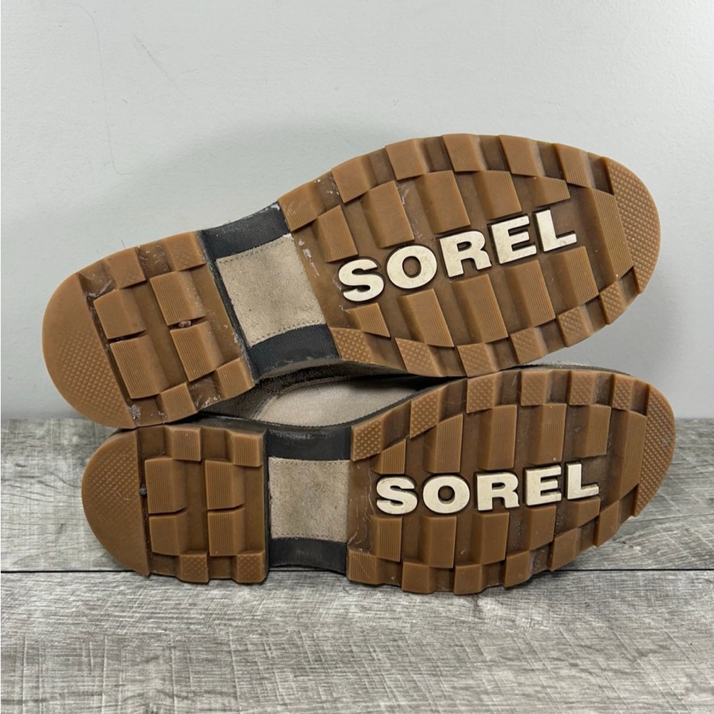 Sorel NM3848 Madson li Chukka Mens Waterproof Sand Tan Leather Booties Boots 9.5 - Picture 7 of 9